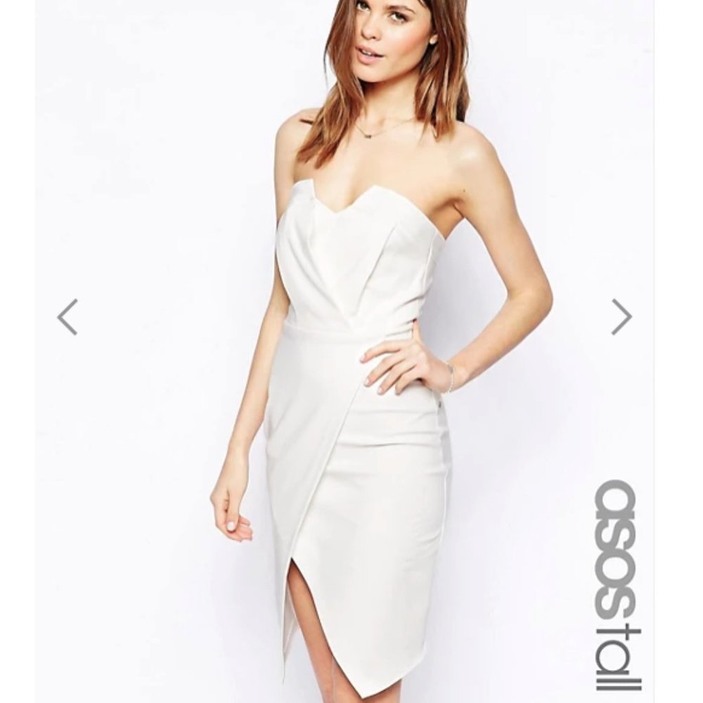 NWT ASOS Tall Asymmetrical Bandeau Wrap Dress 2